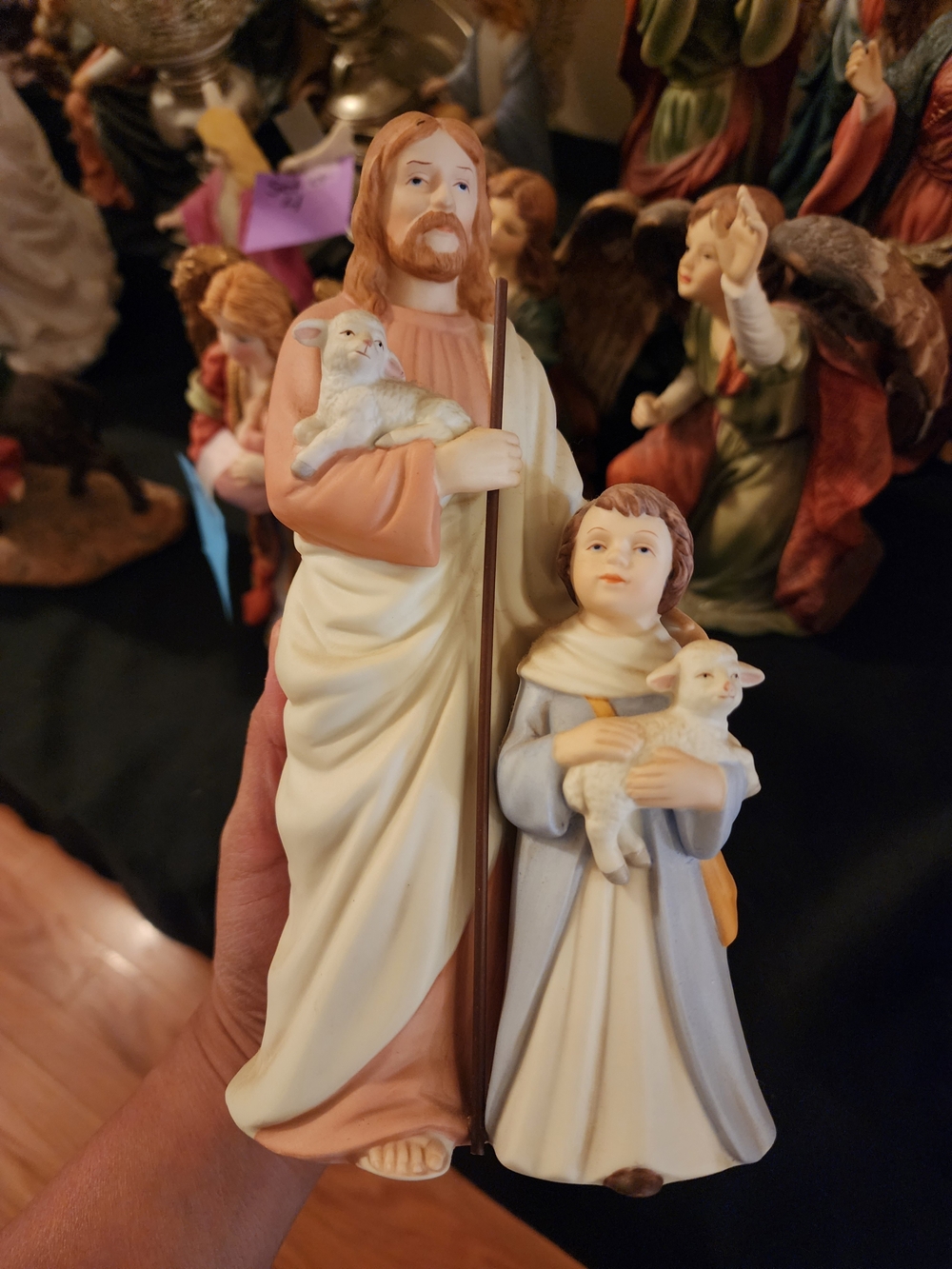 1993 Homco Jesus and Child Shepherd Figurine with Lambs